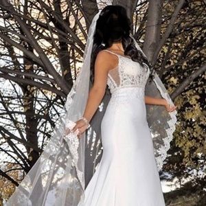 Wedding dress and Veil (2 pieces total)